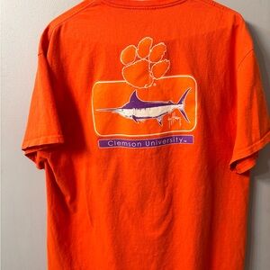 Men’s Guy Harvey Orange Clemson University short T-Shirt with Marlin size 2XL